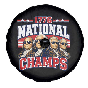 1776 National Champs Founding Fathers Graphic Spare Tire Cover Funny George Washington and Presidents Sunglasses Sports Style Patriotic TS02 Print Your Wear