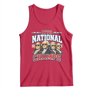 1776 National Champs Founding Fathers Graphic Tank Top Funny George Washington and Presidents Sunglasses Sports Style Patriotic TS02 Red Print Your Wear