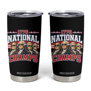 1776 National Champs Founding Fathers Graphic Tumbler Cup Funny George Washington and Presidents Sunglasses Sports Style Patriotic TS02 Black Print Your Wear