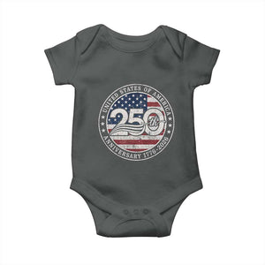United States of America 250th Anniversary Vintage Seal Baby Onesie Distressed American Flag 1776 to 2026 Semiquincentennial Patriotic TS02 Dark Heather Print Your Wear