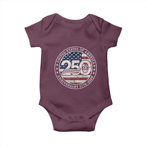 United States of America 250th Anniversary Vintage Seal Baby Onesie Distressed American Flag 1776 to 2026 Semiquincentennial Patriotic TS02 Maroon Print Your Wear