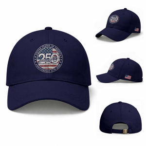 United States of America 250th Anniversary Vintage Seal Baseball Cap Distressed American Flag 1776 to 2026 Semiquincentennial Patriotic TS02 Baseball Cap Universal Fit Dark Blue Print Your Wear