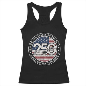 United States of America 250th Anniversary Vintage Seal Racerback Tank Top Distressed American Flag 1776 to 2026 Semiquincentennial Patriotic TS02 Black Print Your Wear