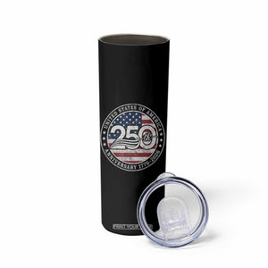 United States of America 250th Anniversary Vintage Seal Skinny Tumbler Distressed American Flag 1776 to 2026 Semiquincentennial Patriotic TS02 Print Your Wear