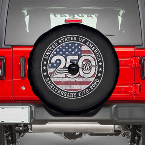 United States of America 250th Anniversary Vintage Seal Spare Tire Cover Distressed American Flag 1776 to 2026 Semiquincentennial Patriotic