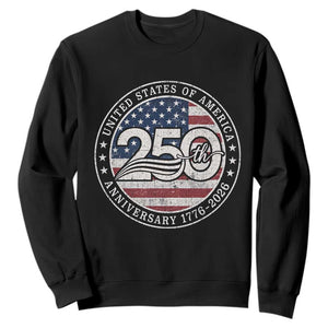 United States of America 250th Anniversary Vintage Seal Sweatshirt Distressed American Flag 1776 to 2026 Semiquincentennial Patriotic TS02 Black Print Your Wear