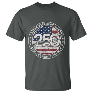 United States of America 250th Anniversary Vintage Seal T Shirt Distressed American Flag 1776 to 2026 Semiquincentennial Patriotic TS02 Dark Heather Print Your Wear