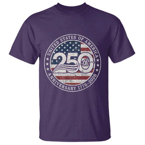 United States of America 250th Anniversary Vintage Seal T Shirt Distressed American Flag 1776 to 2026 Semiquincentennial Patriotic TS02 Purple Print Your Wear