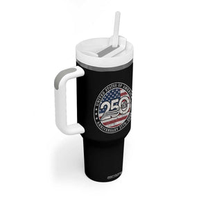 United States of America 250th Anniversary Vintage Seal Tumbler With Handle Distressed American Flag 1776 to 2026 Semiquincentennial Patriotic TS02 Print Your Wear