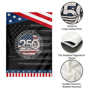 United States of America 250th Anniversary Vintage Seal Patriotic Garden Flag Distressed American Flag 1776 to 2026 Semiquincentennial