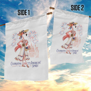 Celebrating 250 Years of American Spirit Flamingo Garden Flag Cute Patriotic Tropical Bird Summer Landmarks Fireworks TS02 Print Your Wear