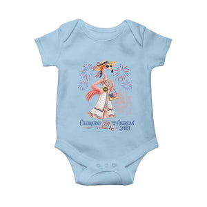 Celebrating 250 Years of American Spirit Flamingo Baby Onesie Cute Patriotic Tropical Bird Summer Landmarks Fireworks TS02 Light Blue Print Your Wear