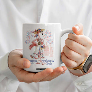 Celebrating 250 Years of American Spirit Flamingo Coffee Mug Cute Patriotic Tropical Bird Summer Landmarks Fireworks TS02 Print Your Wear