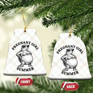 Funny Pregnant Girl Summer Turtle Ceramic Ornament Cute Stipple Maternity Bikini Sea Turtle Beach