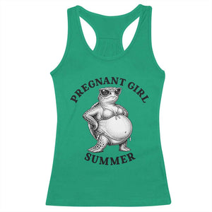 Funny Pregnant Girl Summer Turtle Racerback Tank Top Cute Stipple Maternity Bikini Sea Turtle Beach