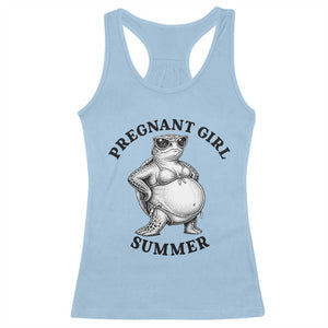 Funny Pregnant Girl Summer Turtle Racerback Tank Top Cute Stipple Maternity Bikini Sea Turtle Beach