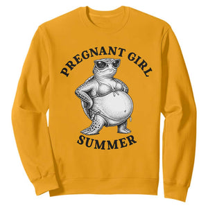 Funny Pregnant Girl Summer Turtle Sweatshirt Cute Stipple Maternity Bikini Sea Turtle Beach