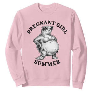 Funny Pregnant Girl Summer Turtle Sweatshirt Cute Stipple Maternity Bikini Sea Turtle Beach