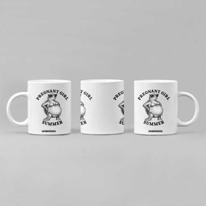 Funny Pregnant Girl Summer Turtle Coffee Mug Cute Stipple Maternity Bikini Sea Turtle Beach