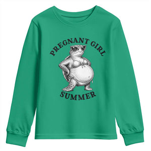 Funny Pregnant Girl Summer Turtle Youth Sweatshirt Cute Stipple Maternity Bikini Sea Turtle Beach