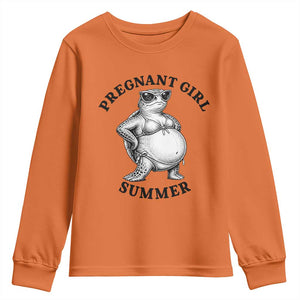 Funny Pregnant Girl Summer Turtle Youth Sweatshirt Cute Stipple Maternity Bikini Sea Turtle Beach