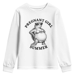 Funny Pregnant Girl Summer Turtle Youth Sweatshirt Cute Stipple Maternity Bikini Sea Turtle Beach