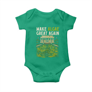 Make Algae Great Again Lincoln Memorial Reflecting Pool Graphic Baby Onesie Funny Washington DC Viral Swamp Meme