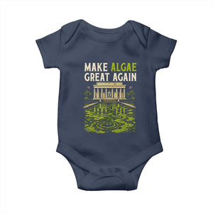 Make Algae Great Again Lincoln Memorial Reflecting Pool Graphic Baby Onesie Funny Washington DC Viral Swamp Meme