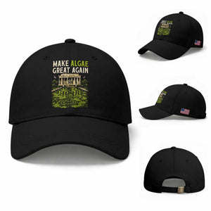 Make Algae Great Again Lincoln Memorial Reflecting Pool Graphic Baseball Cap Funny Washington DC Viral Swamp Meme
