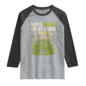 Make Algae Great Again Lincoln Memorial Reflecting Pool Graphic Raglan Shirt Funny Washington DC Viral Swamp Meme