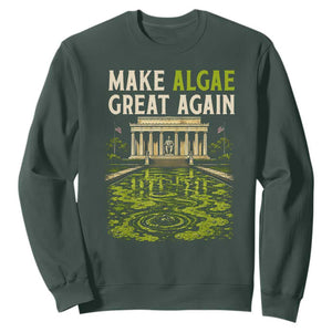 Make Algae Great Again Lincoln Memorial Reflecting Pool Graphic Sweatshirt Funny Washington DC Viral Swamp Meme