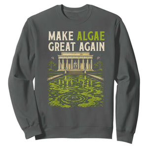 Make Algae Great Again Lincoln Memorial Reflecting Pool Graphic Sweatshirt Funny Washington DC Viral Swamp Meme