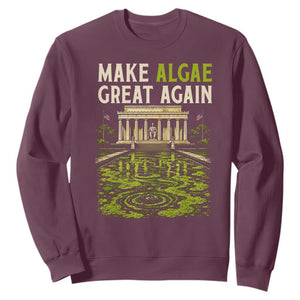 Make Algae Great Again Lincoln Memorial Reflecting Pool Graphic Sweatshirt Funny Washington DC Viral Swamp Meme