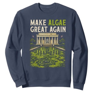 Make Algae Great Again Lincoln Memorial Reflecting Pool Graphic Sweatshirt Funny Washington DC Viral Swamp Meme
