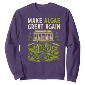 Make Algae Great Again Lincoln Memorial Reflecting Pool Graphic Sweatshirt Funny Washington DC Viral Swamp Meme