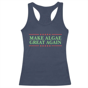 Make Algae Great Again Retro Racerback Tank Top Funny Lincoln Memorial Reflecting Pool Parody Meme