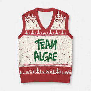 Team Algae Slime Dripping Style Graphic V-Neck Knit Sweater Vest Viral Lincoln Memorial Reflecting Pool Swamp Meme