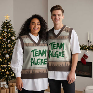 Team Algae Slime Dripping Style Graphic V-Neck Knit Sweater Vest Viral Lincoln Memorial Reflecting Pool Swamp Meme