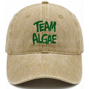 Team Algae Slime Dripping Style Graphic Washed Cotton Baseball Cap Viral Lincoln Memorial Reflecting Pool Swamp Meme