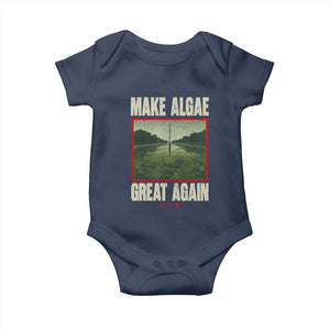 Make Algae Great Again Funny DC Slamp Slime Parody Baby Onesie Washington Monument Reflecting Pool Vintage Photo