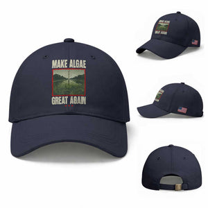 Make Algae Great Again Funny DC Slamp Slime Parody Baseball Cap Washington Monument Reflecting Pool Vintage Photo