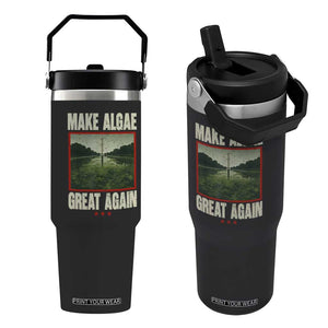 Make Algae Great Again Funny DC Slamp Slime Parody Flip Straw Tumbler Washington Monument Reflecting Pool Vintage Photo