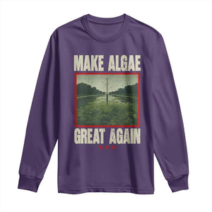 Make Algae Great Again Funny DC Slamp Slime Parody Long Sleeve Shirt Washington Monument Reflecting Pool Vintage Photo