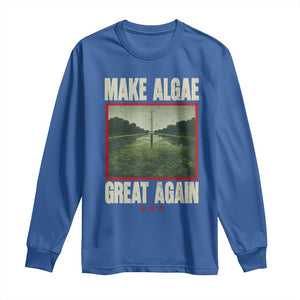 Make Algae Great Again Funny DC Slamp Slime Parody Long Sleeve Shirt Washington Monument Reflecting Pool Vintage Photo