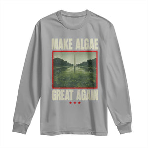 Make Algae Great Again Funny DC Slamp Slime Parody Long Sleeve Shirt Washington Monument Reflecting Pool Vintage Photo