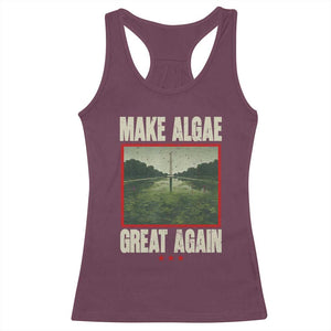 Make Algae Great Again Funny DC Slamp Slime Parody Racerback Tank Top Washington Monument Reflecting Pool Vintage Photo