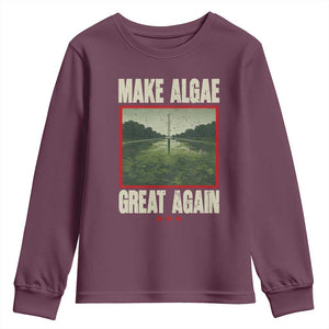 Make Algae Great Again Funny DC Slamp Slime Parody Youth Sweatshirt Washington Monument Reflecting Pool Vintage Photo