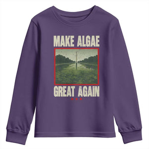 Make Algae Great Again Funny DC Slamp Slime Parody Youth Sweatshirt Washington Monument Reflecting Pool Vintage Photo