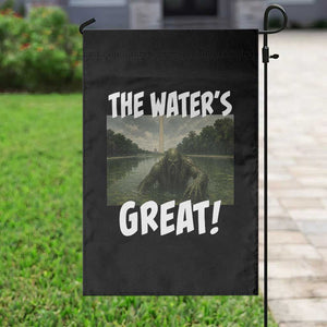 The Water is Great Swamp Monster Reflecting Pool Garden Flag Funny Washington DC Algae Creature Meme