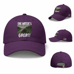 The Water is Great Swamp Monster Reflecting Pool Baseball Cap Funny Washington DC Algae Creature Meme